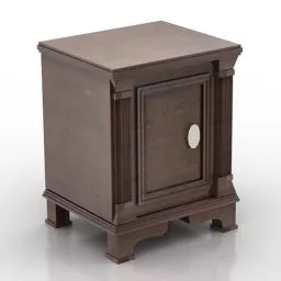 Single Nightstand Walnut 3d model