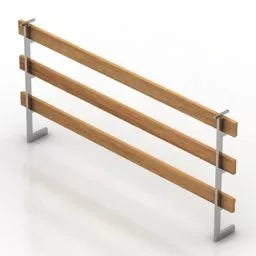 Wood Bar Fence 3d model