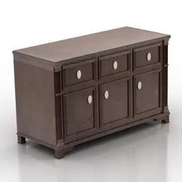 Wooden Locker Antique Style 3d model