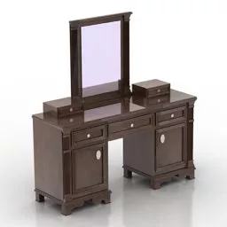 Dressing Table Brown Walnut 3d model