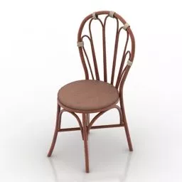 Outdoor Chair Bamboo Rattan 3d model