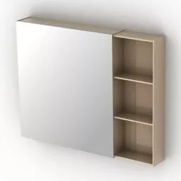 Minimalist Mirror With Shelf 3d model