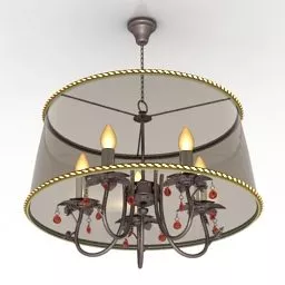 Ceiling Lamp Antique Shade With Candle 3d model