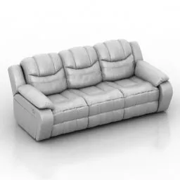 Leather Upholstered Sofa Three Seats 3d model