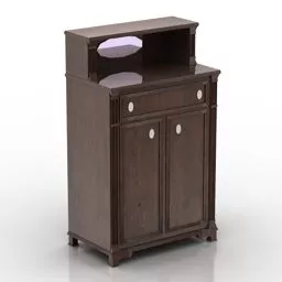 Asian Locker Antique Walnut Wood 3d model