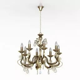 Ceiling Lamp With Gold Frame 3d model