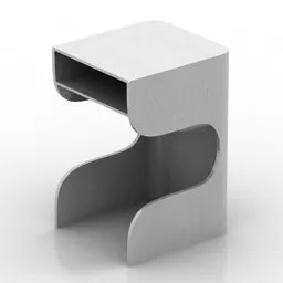 Study Table White Painted 3d model
