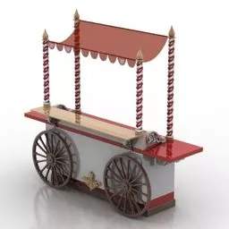 Street Shopping Vehicle With Decoration 3d model