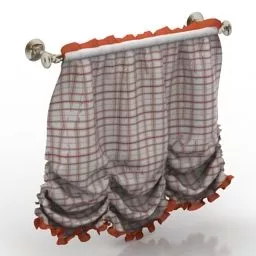 Window Curtain Vintage Pattern 3d model
