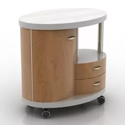 Rattan Table Stool Furniture 3d model