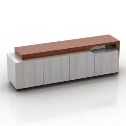 Locker Reception Wooden Top 3d model