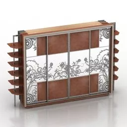 Tv Cabinet With Lighting On Shelf 3d model