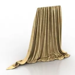 Yellow Wrinkled Curtain 3d model