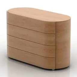 Thin Walnut Locker 3d model