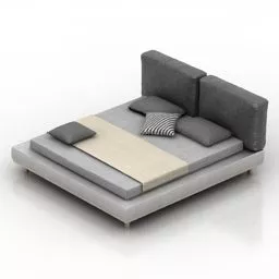 Upholstered Platform Bed 3d model