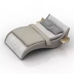 Realistic Bed With Pillows And Blanket Full Set 3d model