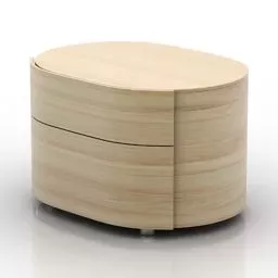 Ash Wood Round Locker 3d model