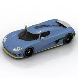 Bugatti Sport Car Blue Painted 3d model