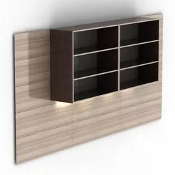 Rack Shelf Black Mdf Wooden 3d model