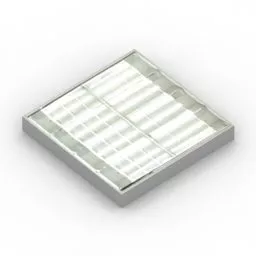 Square Lamp Fluorescent 3d model