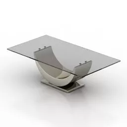Rectangular Glass Table 3d model