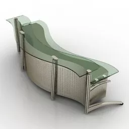 Curved Reception Rack Furniture 3d model