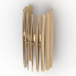 Sconce Lamp Wood Nest Shade 3d model