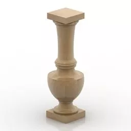 Baluster Handrail Antique 3d model