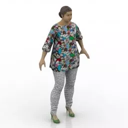 Middle Aged Lowpoly Wolman Character 3d model