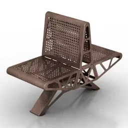 Outdoor Rattan Bench 3d model