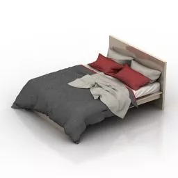 Modern Platform Bed Full Set 3d model
