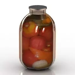 Salt Jar With Wooden Lids 3d model
