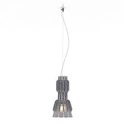 Modern Square Ceiling Lamp Carved Shade 3d model