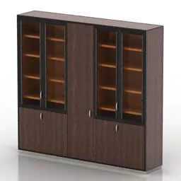 Walnut Bookcase With Shelf 3d model