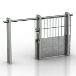 Industrial Gate Sliding Door 3d model