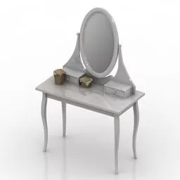 Conference Oval Table With Chairs 3d model