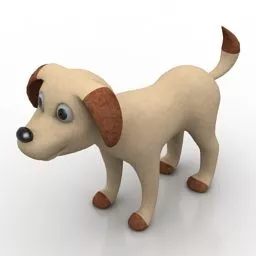 Cute Stuffed Toy Dog 3d model