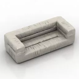 Four Seats Sofa Grey Fabric 3d model