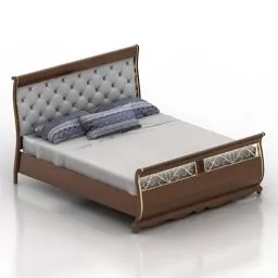 Realistic Bed With Pillows And Blanket Full Set 3d model