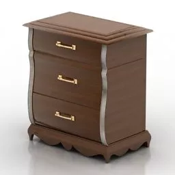 Nightstand Three Drawers 3d model