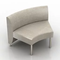 Four Seats Sofa Grey Fabric 3d model