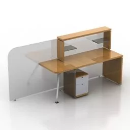 Wood Wine Cabinet With Dining Table 3d model