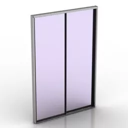 Glass Sliding Door Thin Frame 3d model
