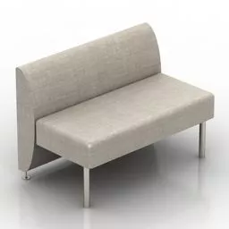 Waiting Sofa Beige Upholstery 3d model