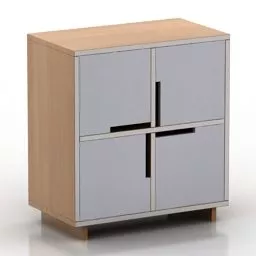 Square Locker Four Doors 3d model