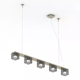 Ceiling Lamp Square Wooden Cover 3d model