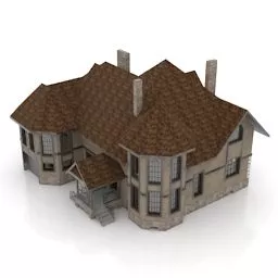 Vintage Country House European Architecture 3d model