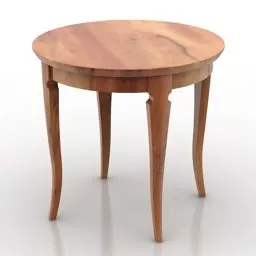 Coffee Table Round Wooden Furniture 3d model