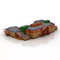 European Kindergarten Building 3d model