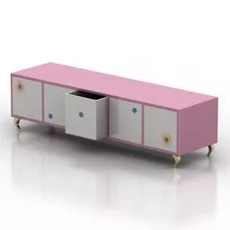 Tv Locker Pink Painted 3d model